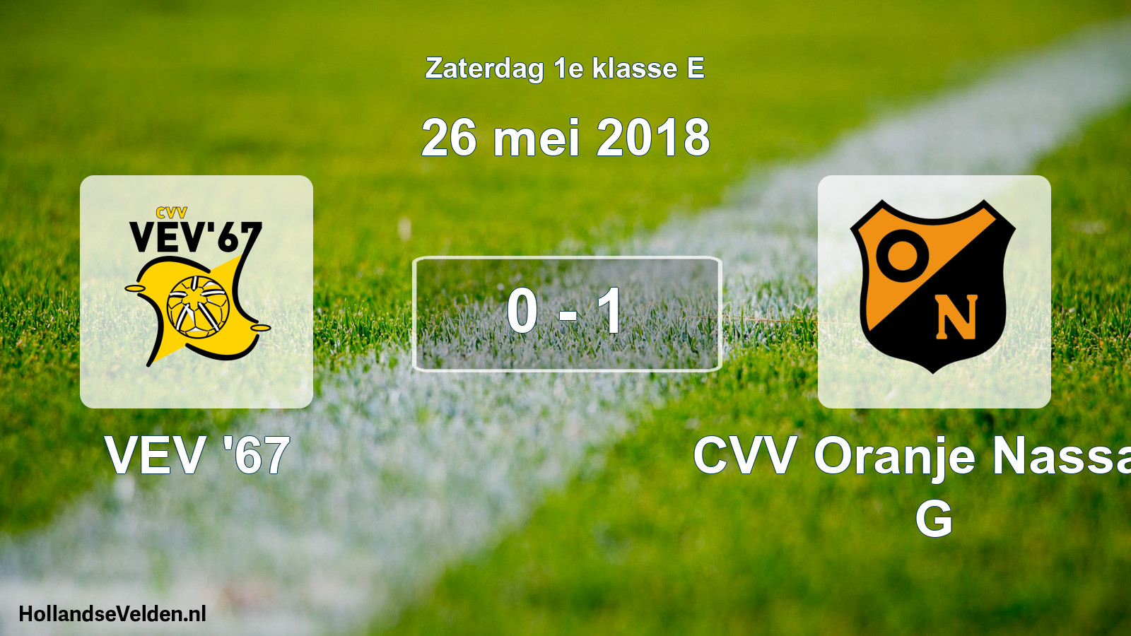 Total number of matches played: VEV '67 - CVV Oranje Nassau G 0 - 1 (26 May 2018)