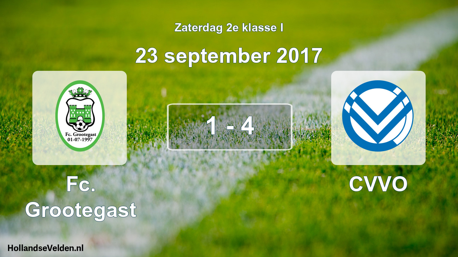 Total number of matches played: Fc. Grootegast - CVVO 1 - 4 (23 September 2017)