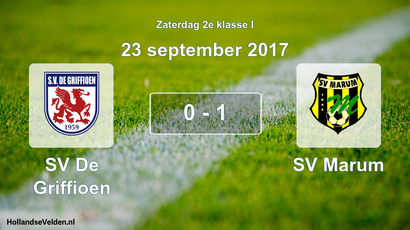 Total number of matches played: SV De Griffioen - SV Marum 0 - 1 (23 September 2017)