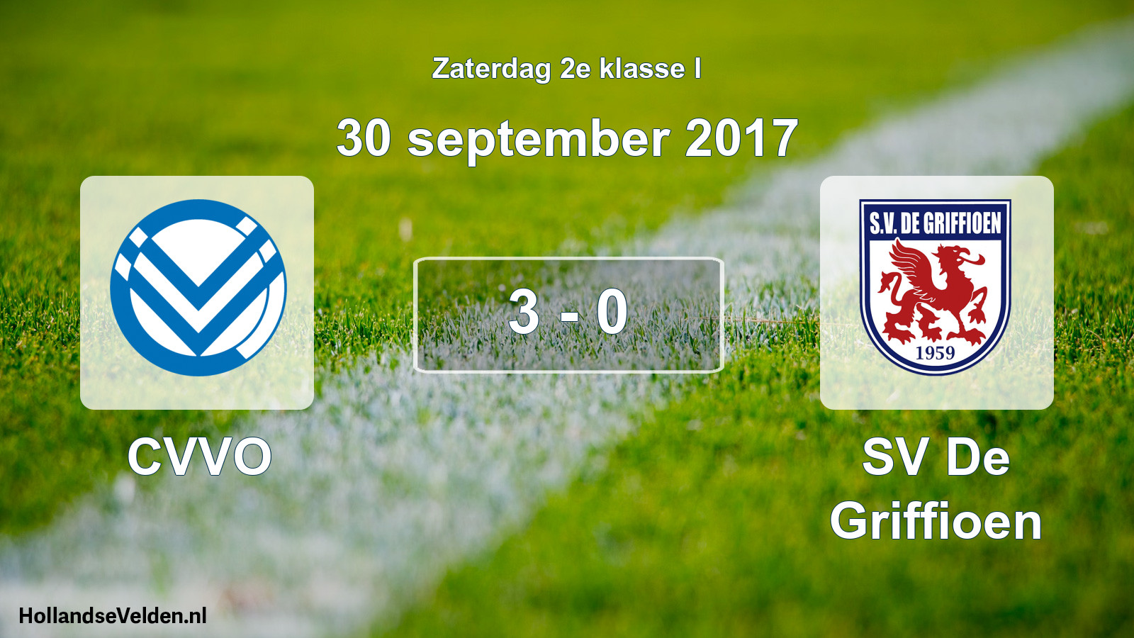Total number of matches played: CVVO - SV De Griffioen 3 - 0 (30 September 2017)