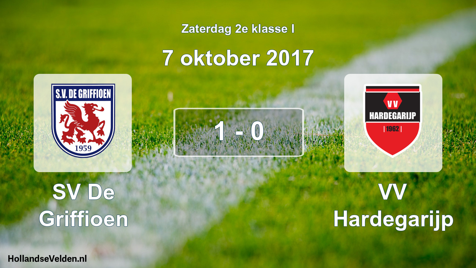 Total number of matches played: SV De Griffioen - VV Hardegarijp 1 - 0 (7 October 2017)