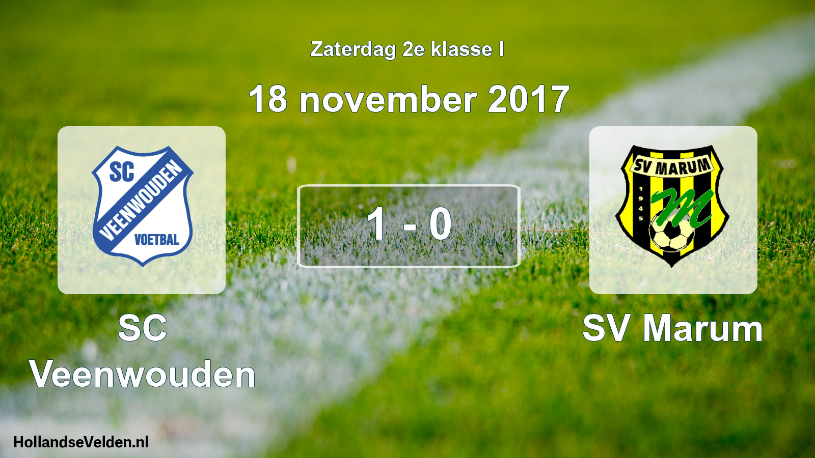 Total number of matches played: SC Veenwouden - SV Marum 1 - 0 (18 November 2017)