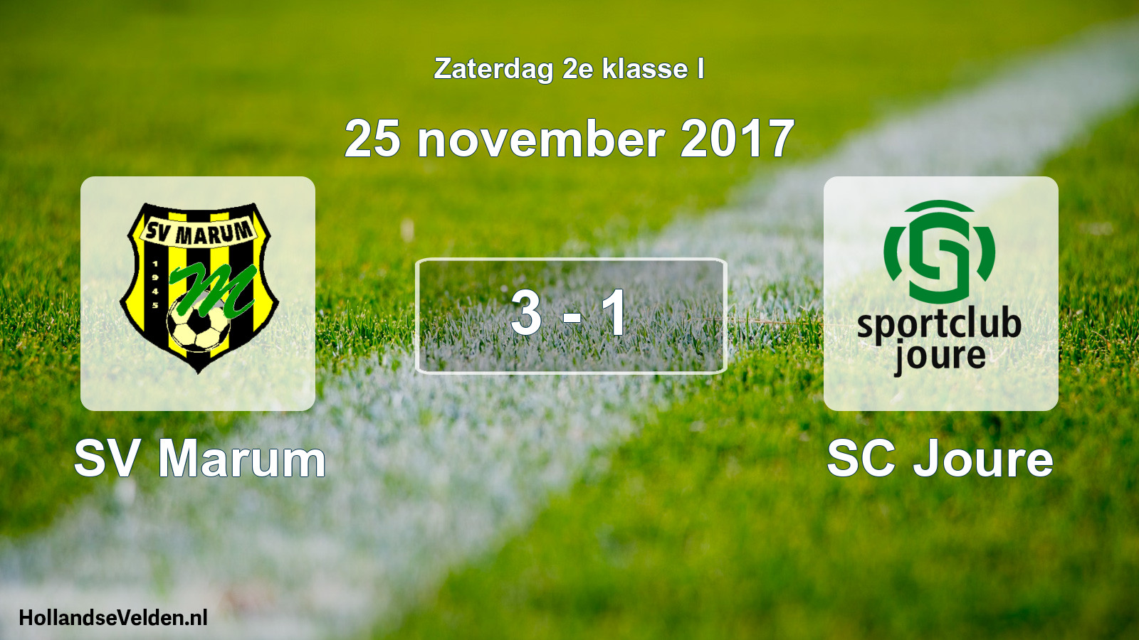 Total number of matches played: SV Marum - SC Joure 3 - 1 (25 November 2017)