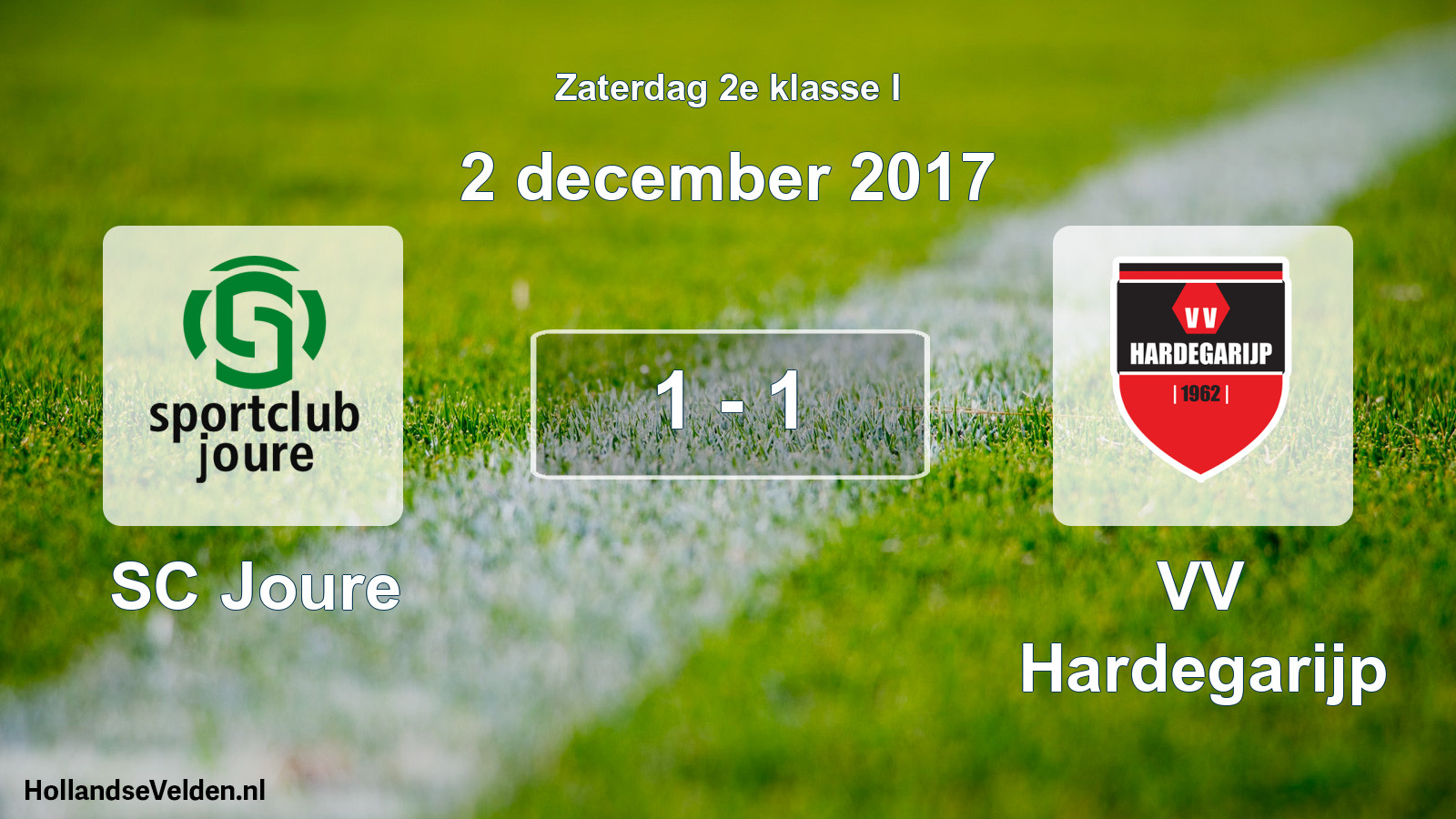 Total number of matches played: SC Joure - VV Hardegarijp 1 - 1 (2 December 2017)