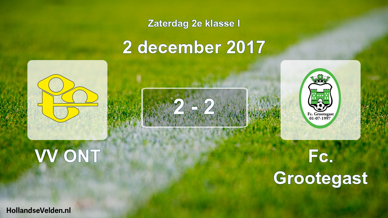 Total number of matches played: VV ONT - Fc. Grootegast 2 - 2 (2 December 2017)