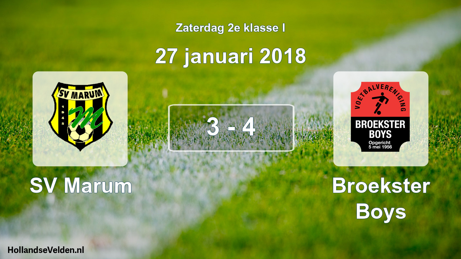Total number of matches played: SV Marum - Broekster Boys 3 - 4 (27 January 2018)