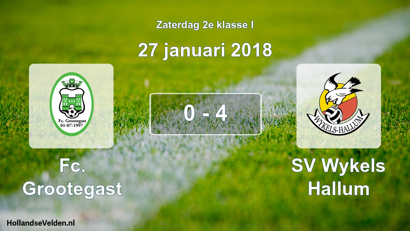 Total number of matches played: Fc. Grootegast - SV Wykels Hallum 0 - 4 (27 January 2018)