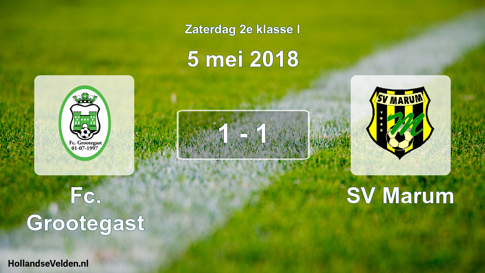 Total number of matches played: Fc. Grootegast - SV Marum 1 - 1 (5 May 2018)