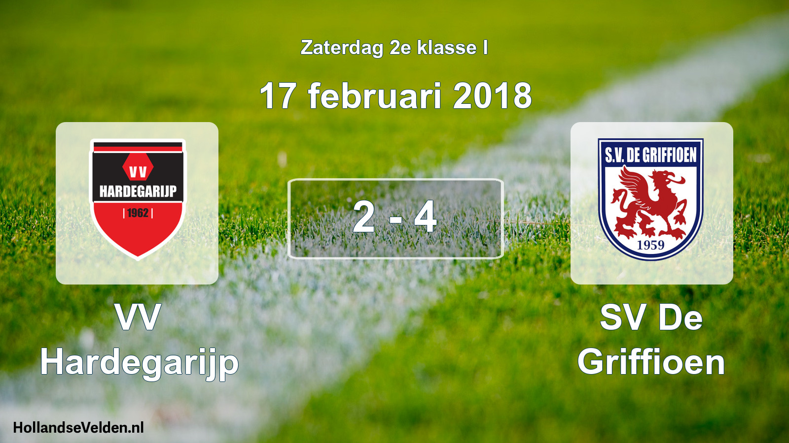 Total number of matches played: VV Hardegarijp - SV De Griffioen 2 - 4 (17 February 2018)