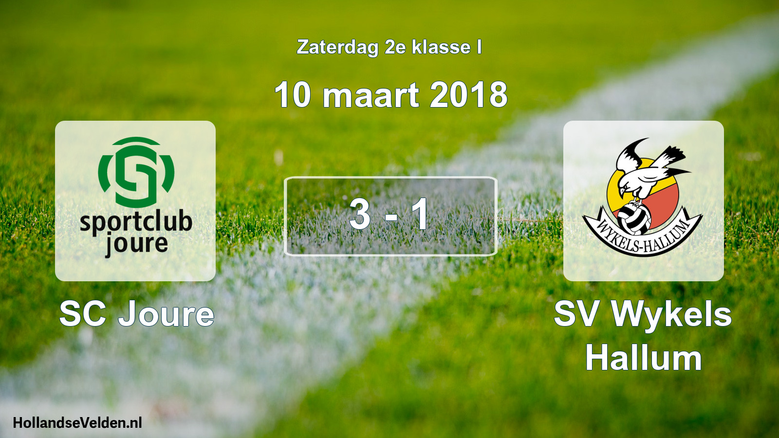Total number of matches played: SC Joure - SV Wykels Hallum 3 - 1 (10 March 2018)