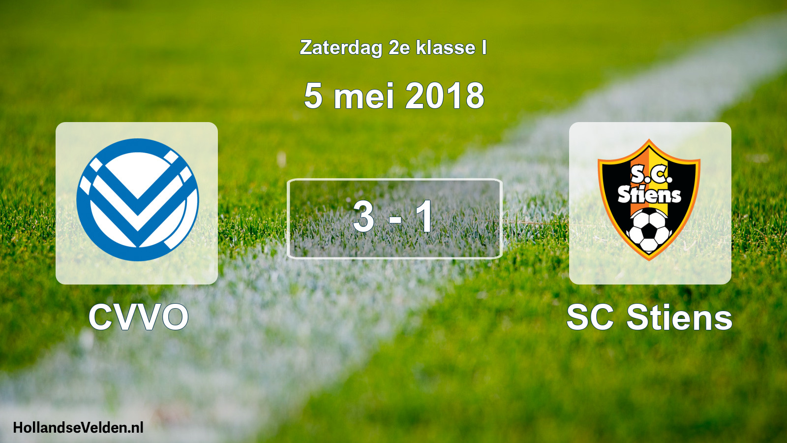 Total number of matches played: CVVO - SC Stiens 3 - 1 (5 May 2018)