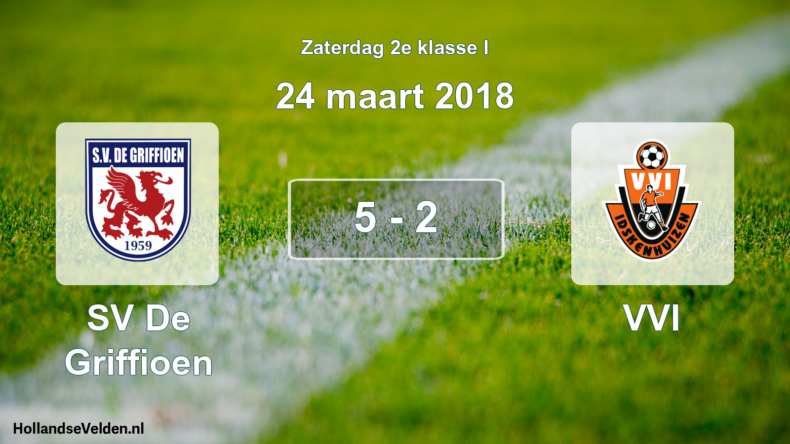 Total number of matches played: SV De Griffioen - VVI 5 - 2 (24 March 2018)