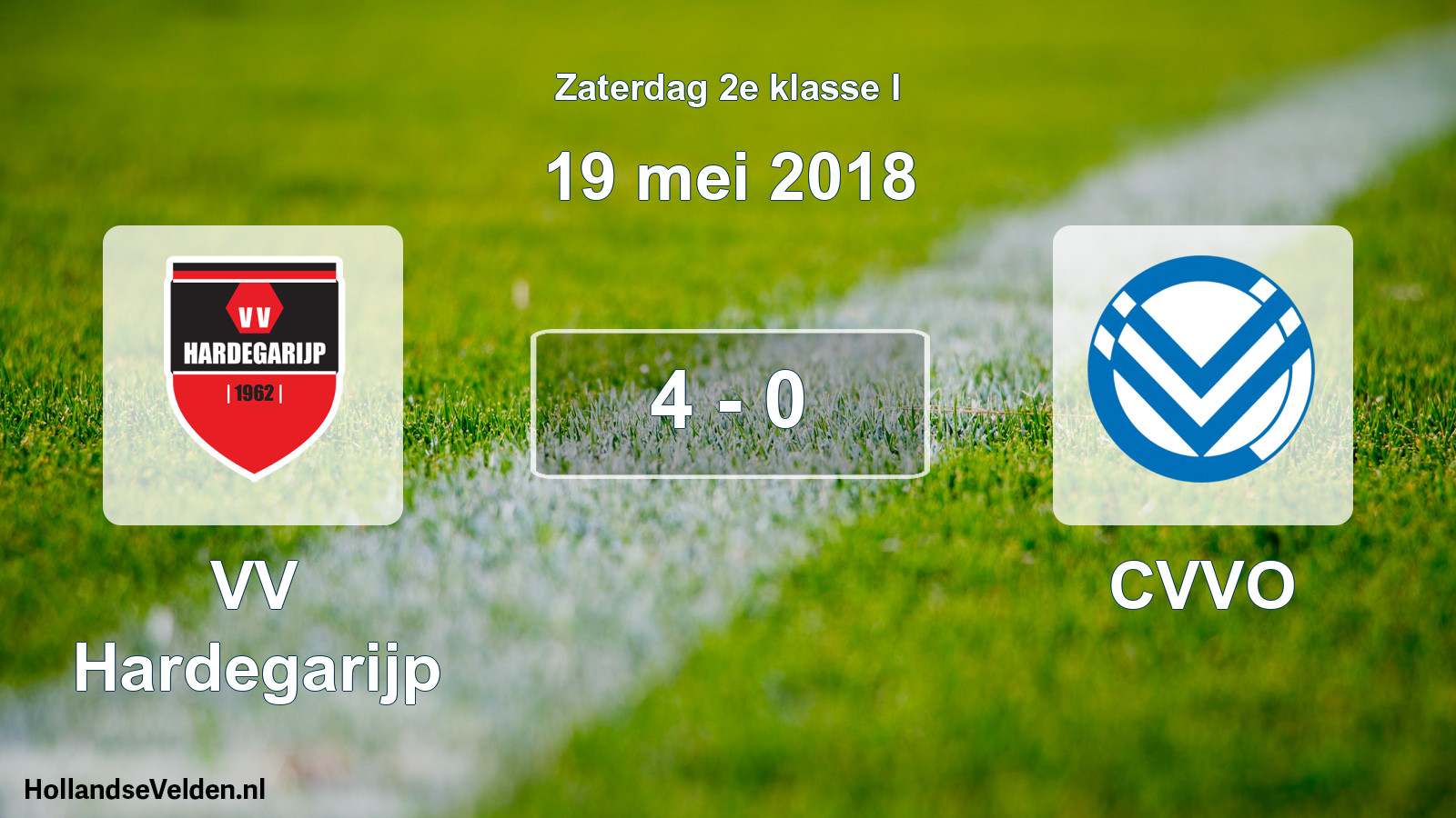 Total number of matches played: VV Hardegarijp - CVVO 4 - 0 (19 May 2018)