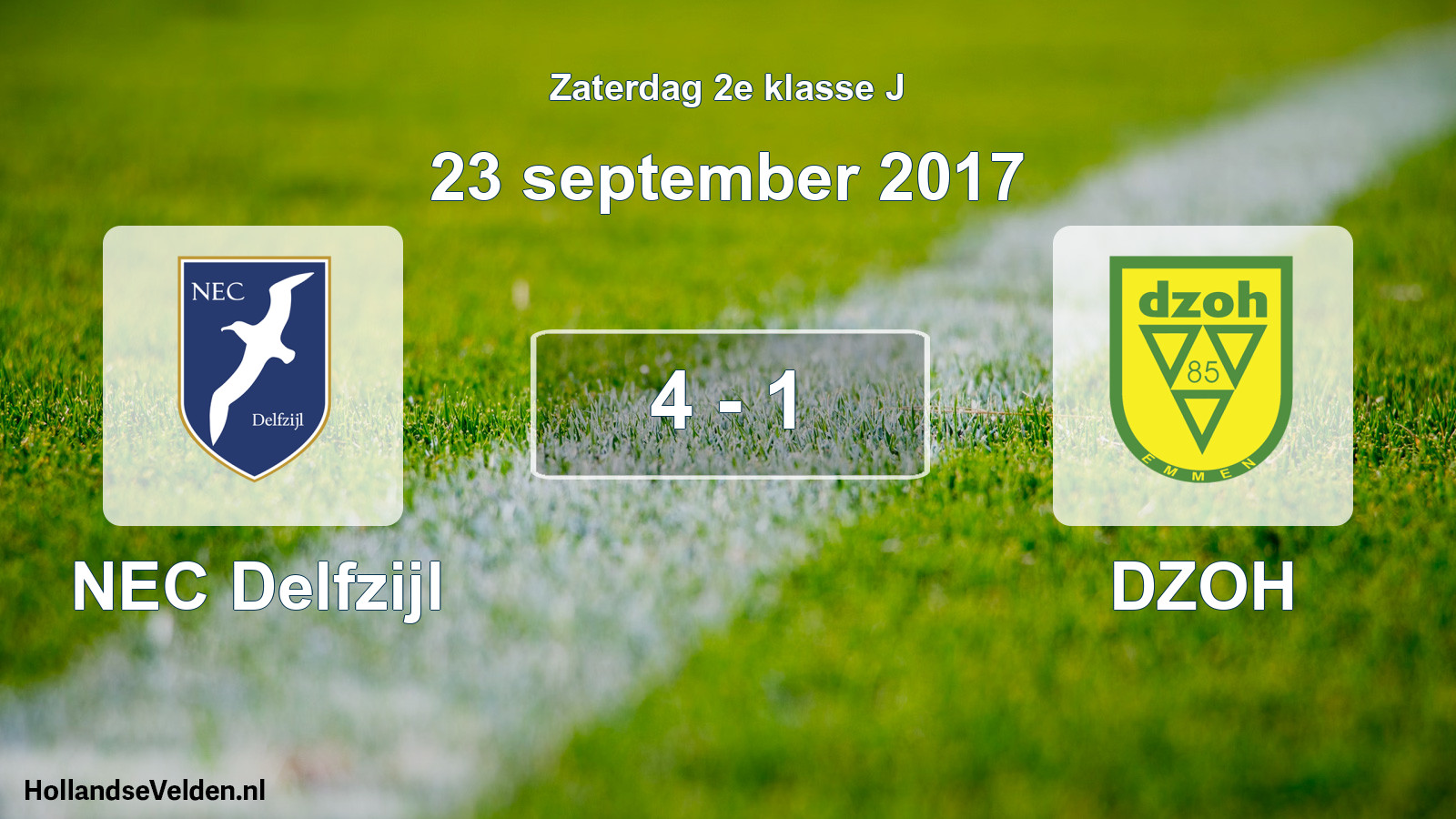 Total number of matches played: NEC Delfzijl - DZOH 4 - 1 (23 September 2017)