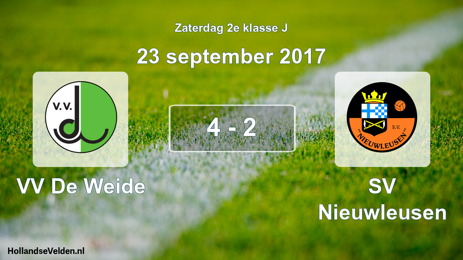 Total number of matches played: VV De Weide - SV Nieuwleusen 4 - 2 (23 September 2017)