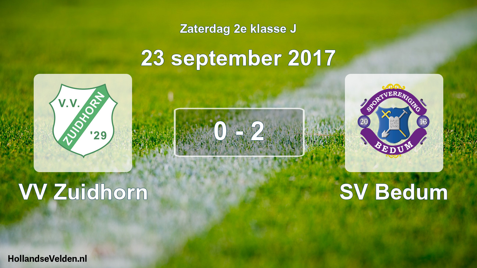 Total number of matches played: VV Zuidhorn - SV Bedum 0 - 2 (23 September 2017)