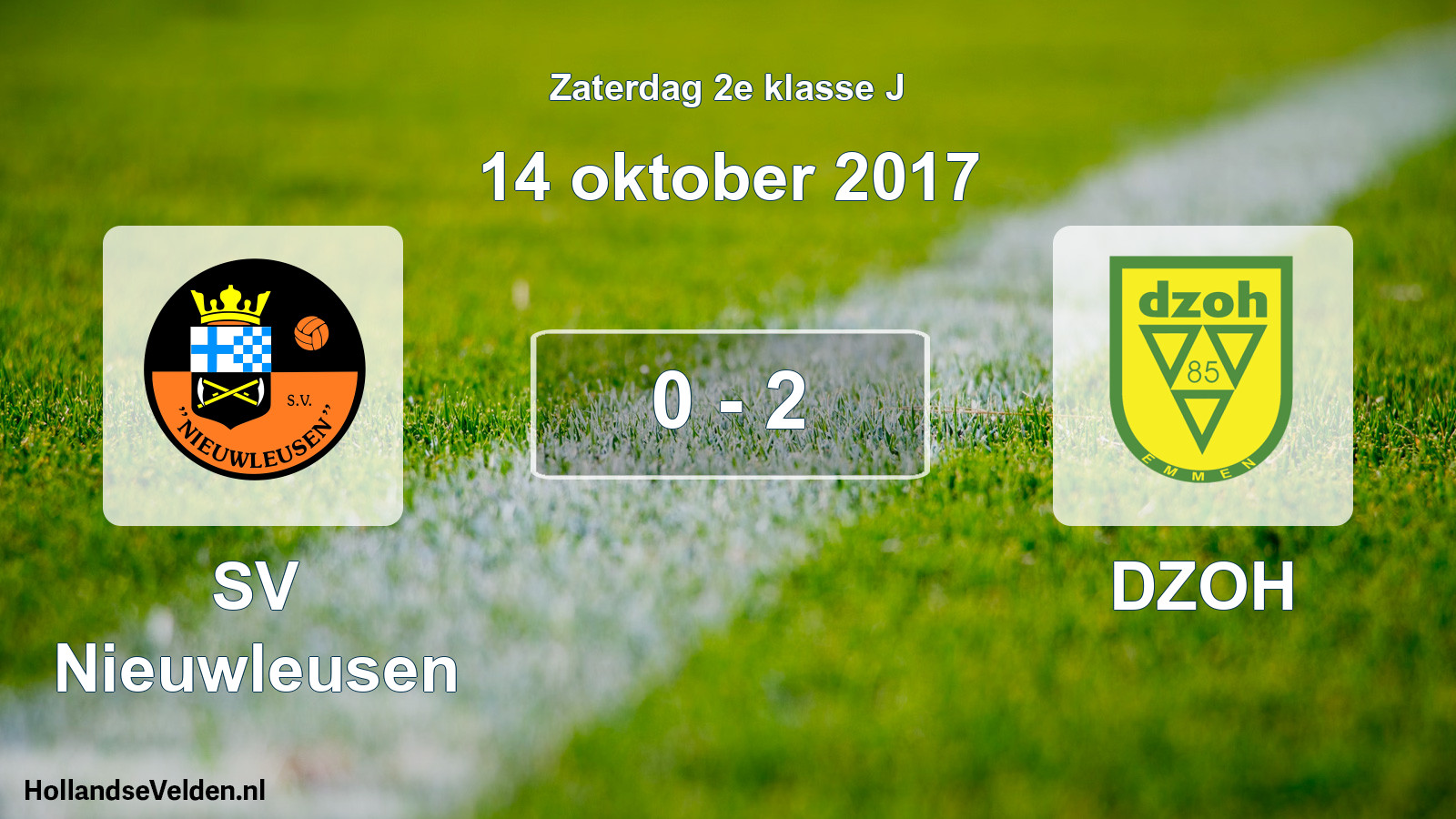 Total number of matches played: SV Nieuwleusen - DZOH 0 - 2 (14 October 2017)