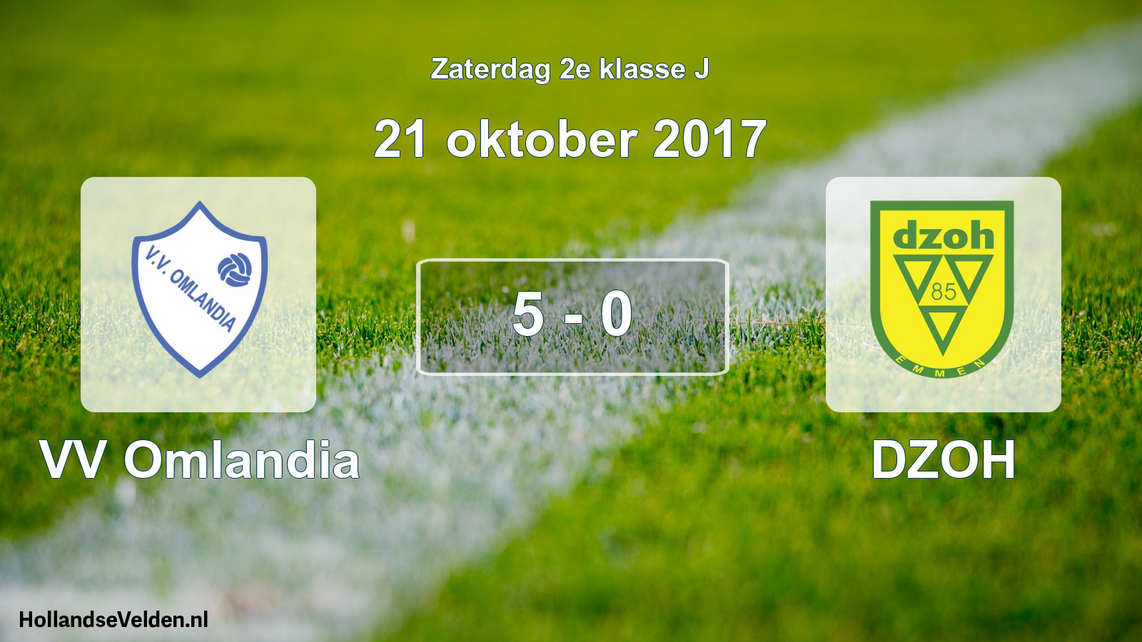 Total number of matches played: VV Omlandia - DZOH 5 - 0 (21 October 2017)