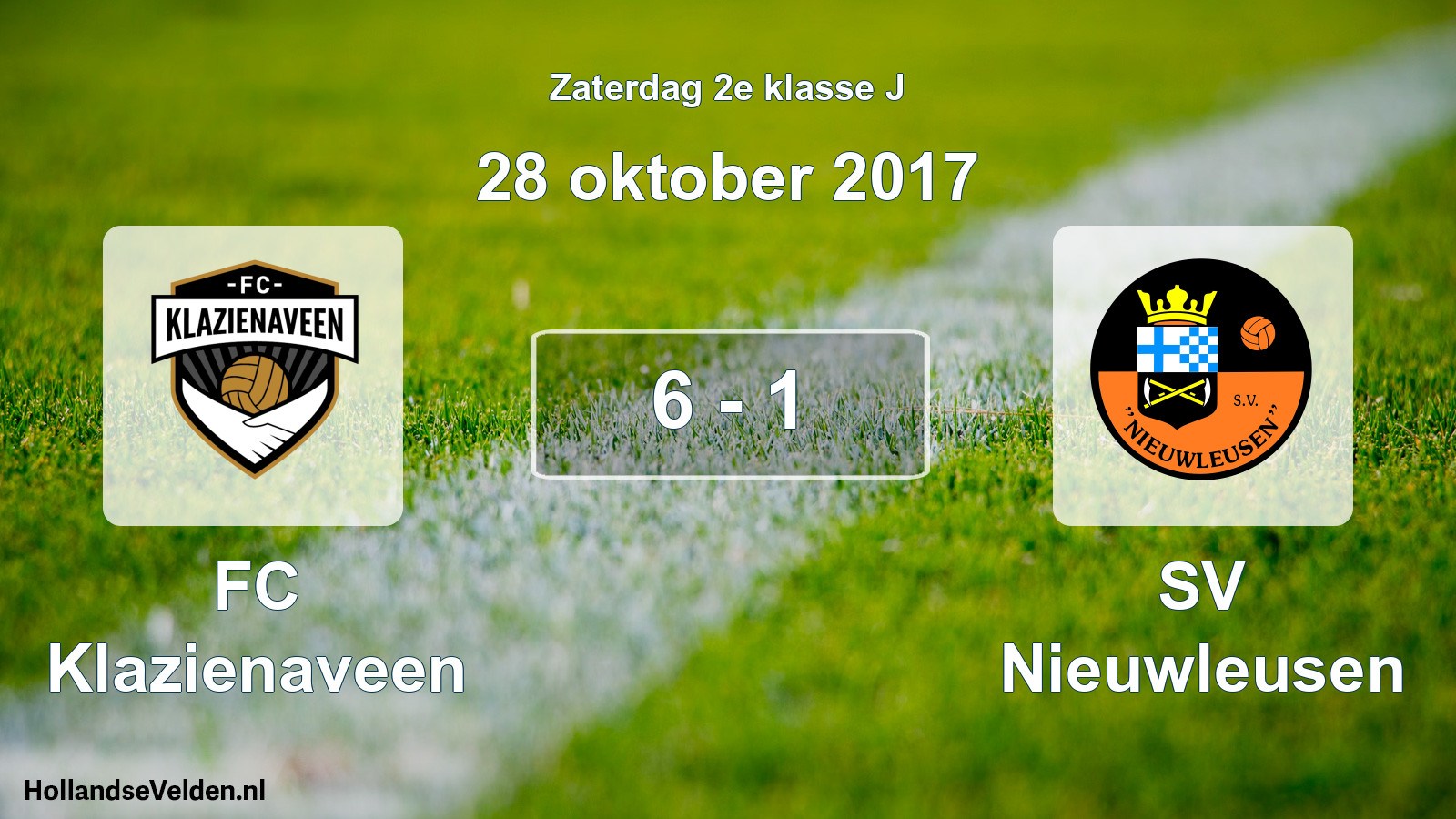 Total number of matches played: FC Klazienaveen - SV Nieuwleusen 6 - 1 (28 October 2017)