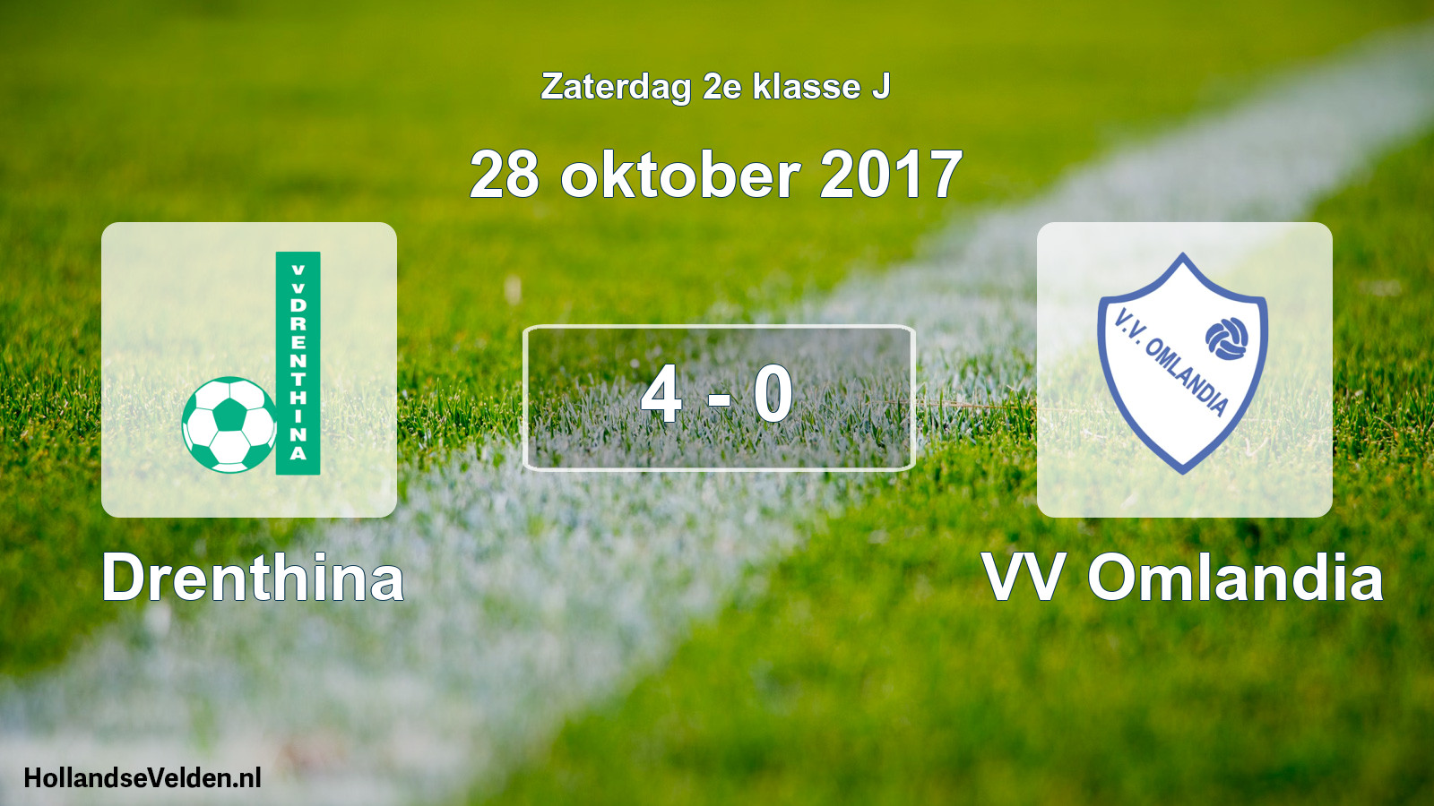 Total number of matches played: Drenthina - VV Omlandia 4 - 0 (28 October 2017)
