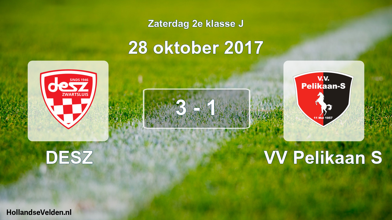 Total number of matches played: DESZ - VV Pelikaan S 3 - 1 (28 October 2017)