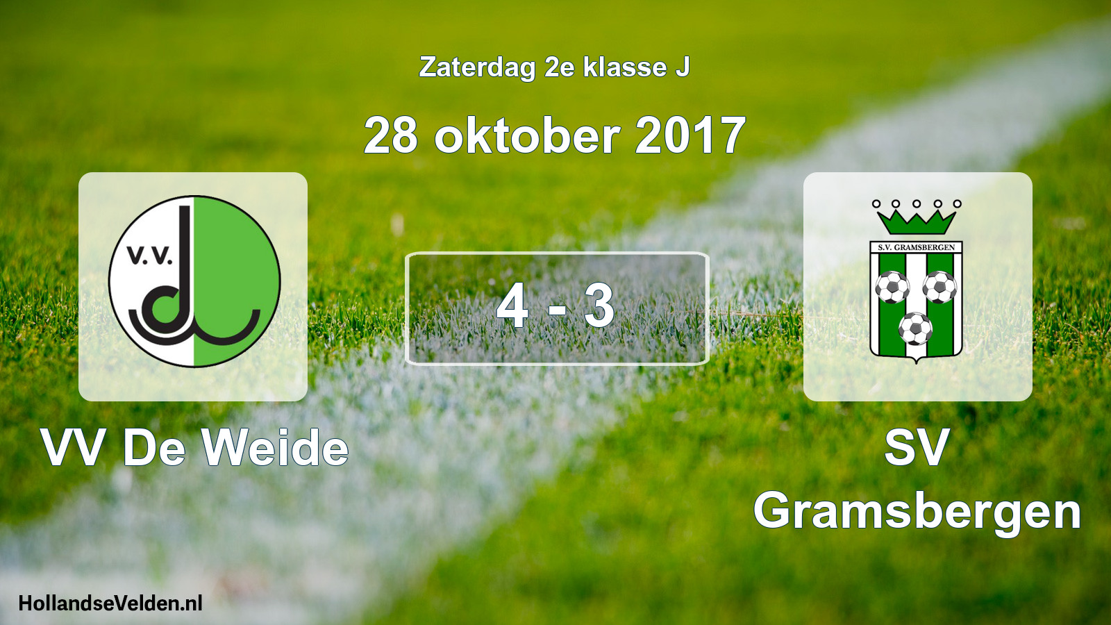Total number of matches played: VV De Weide - SV Gramsbergen 4 - 3 (28 October 2017)
