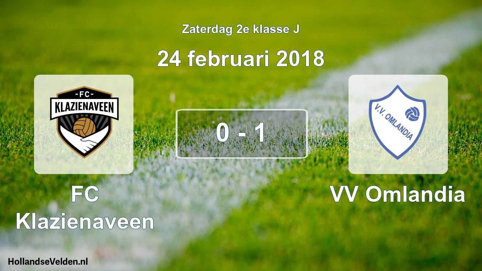 Total number of matches played: FC Klazienaveen - VV Omlandia 0 - 1 (24 February 2018)