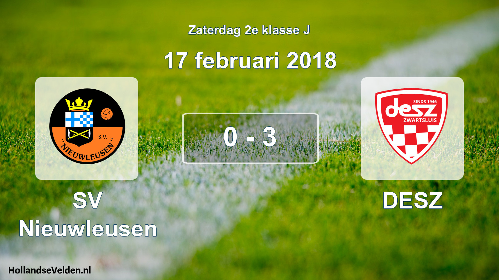 Total number of matches played: SV Nieuwleusen - DESZ 0 - 3 (17 February 2018)
