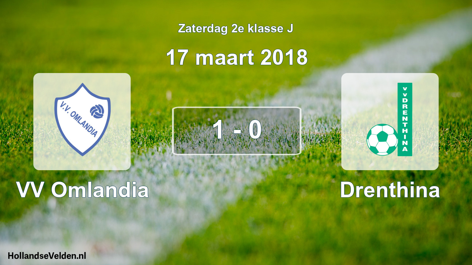 Total number of matches played: VV Omlandia - Drenthina 1 - 0 (17 March 2018)