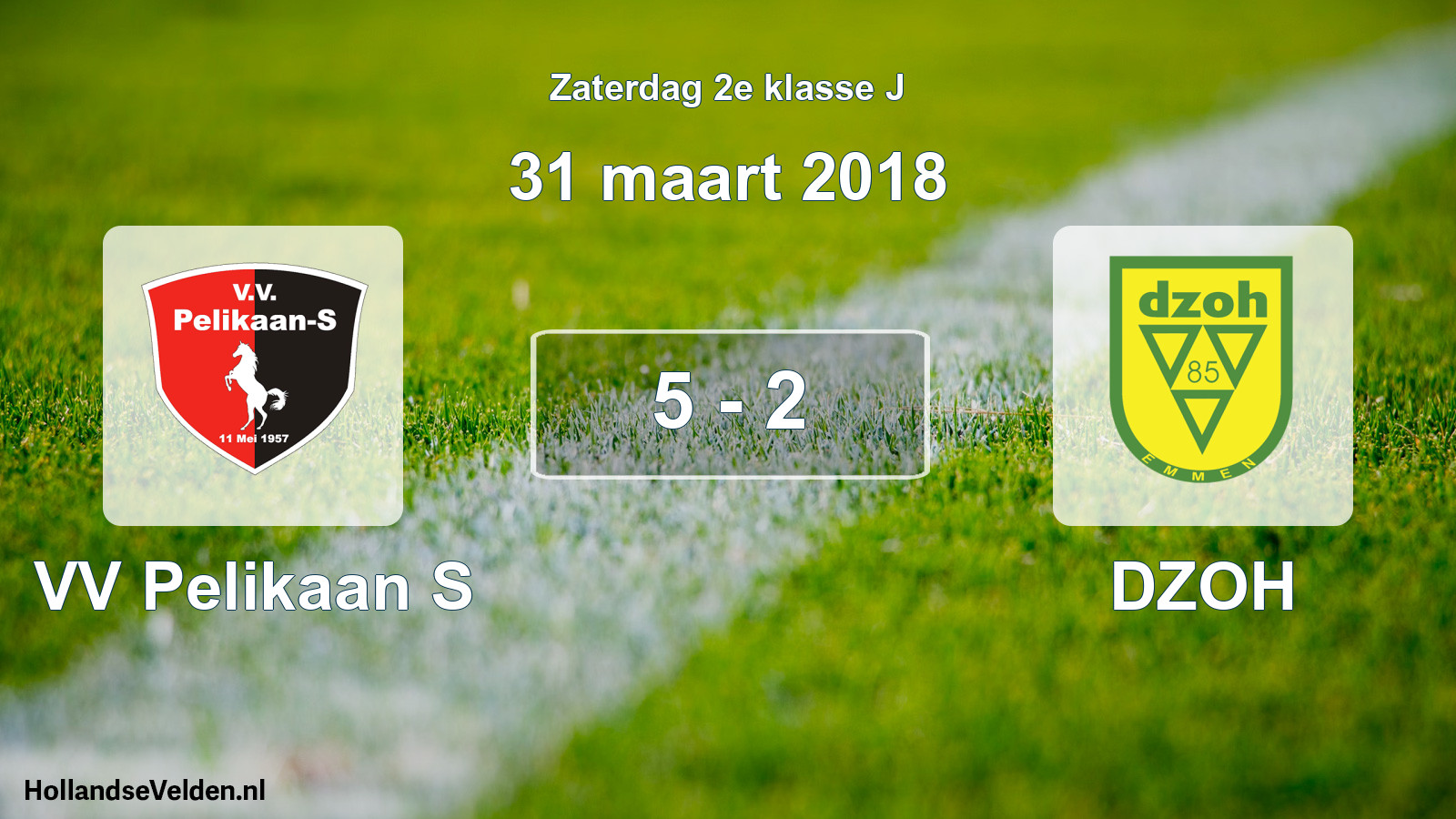 Total number of matches played: VV Pelikaan S - DZOH 5 - 2 (31 March 2018)
