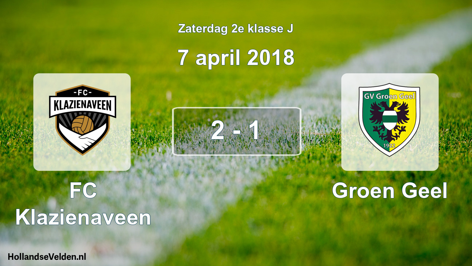 Total number of matches played: FC Klazienaveen - Groen Geel 2 - 1 (7 April 2018)