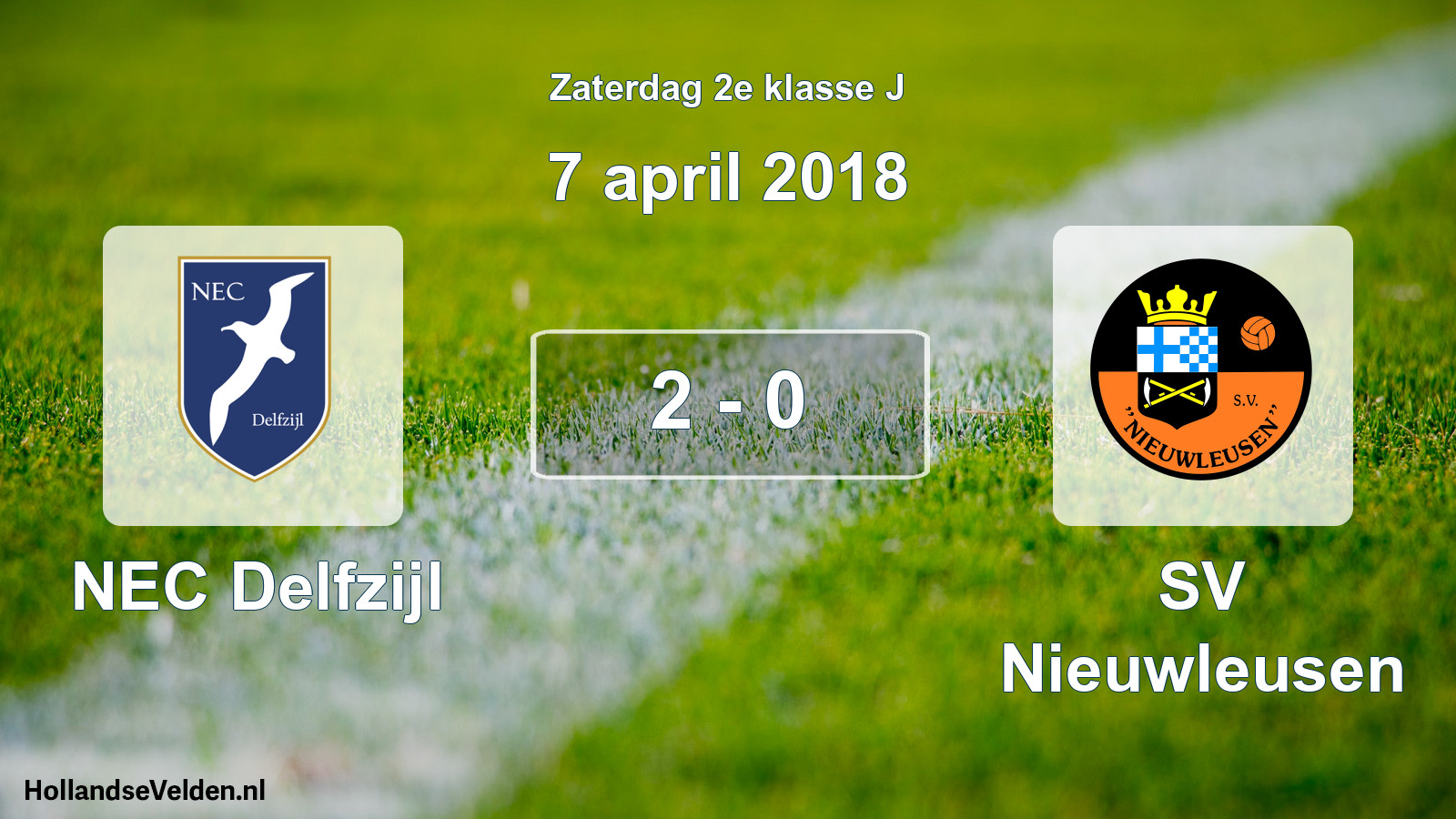 Total number of matches played: NEC Delfzijl - SV Nieuwleusen 2 - 0 (7 April 2018)