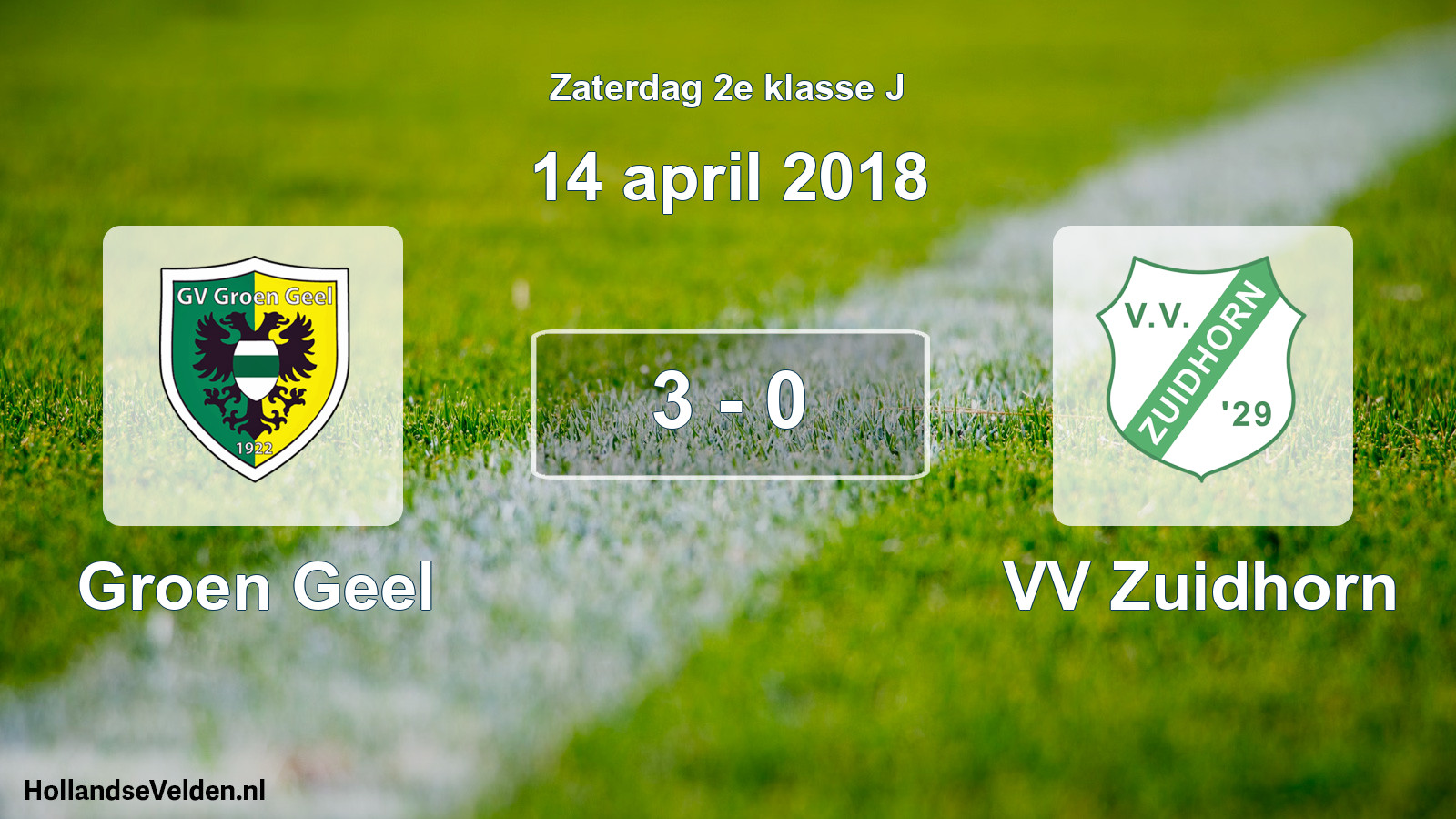 Total number of matches played: Groen Geel - VV Zuidhorn 3 - 0 (14 April 2018)