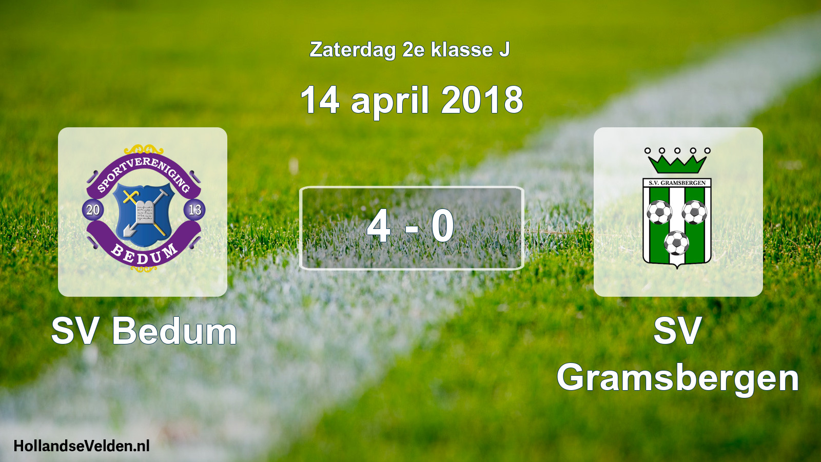 Total number of matches played: SV Bedum - SV Gramsbergen 4 - 0 (14 April 2018)