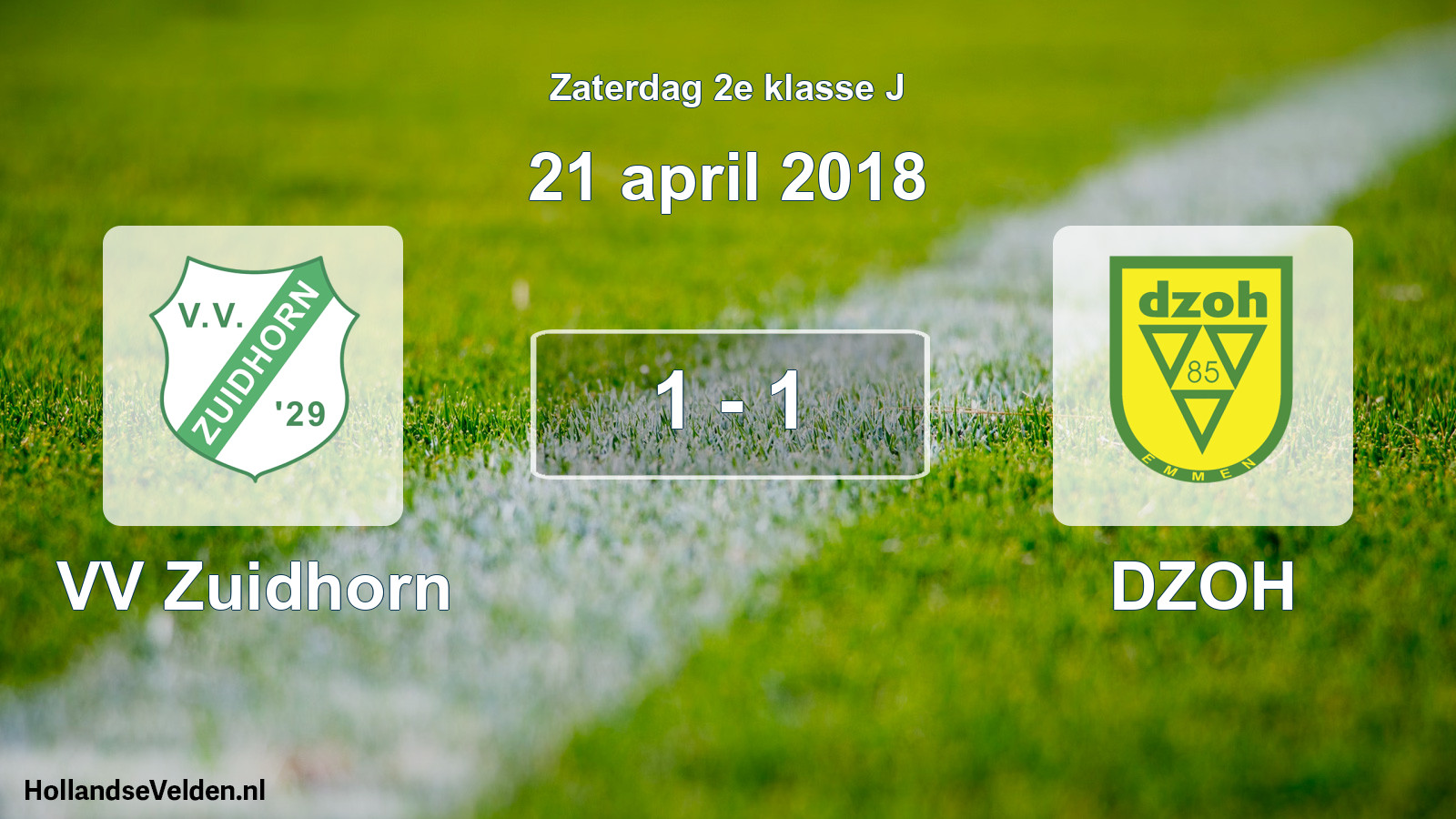 Total number of matches played: VV Zuidhorn - DZOH 1 - 1 (21 April 2018)