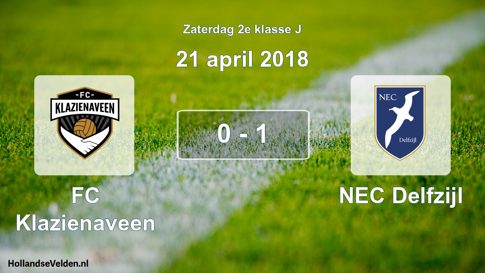 Total number of matches played: FC Klazienaveen - NEC Delfzijl 0 - 1 (21 April 2018)