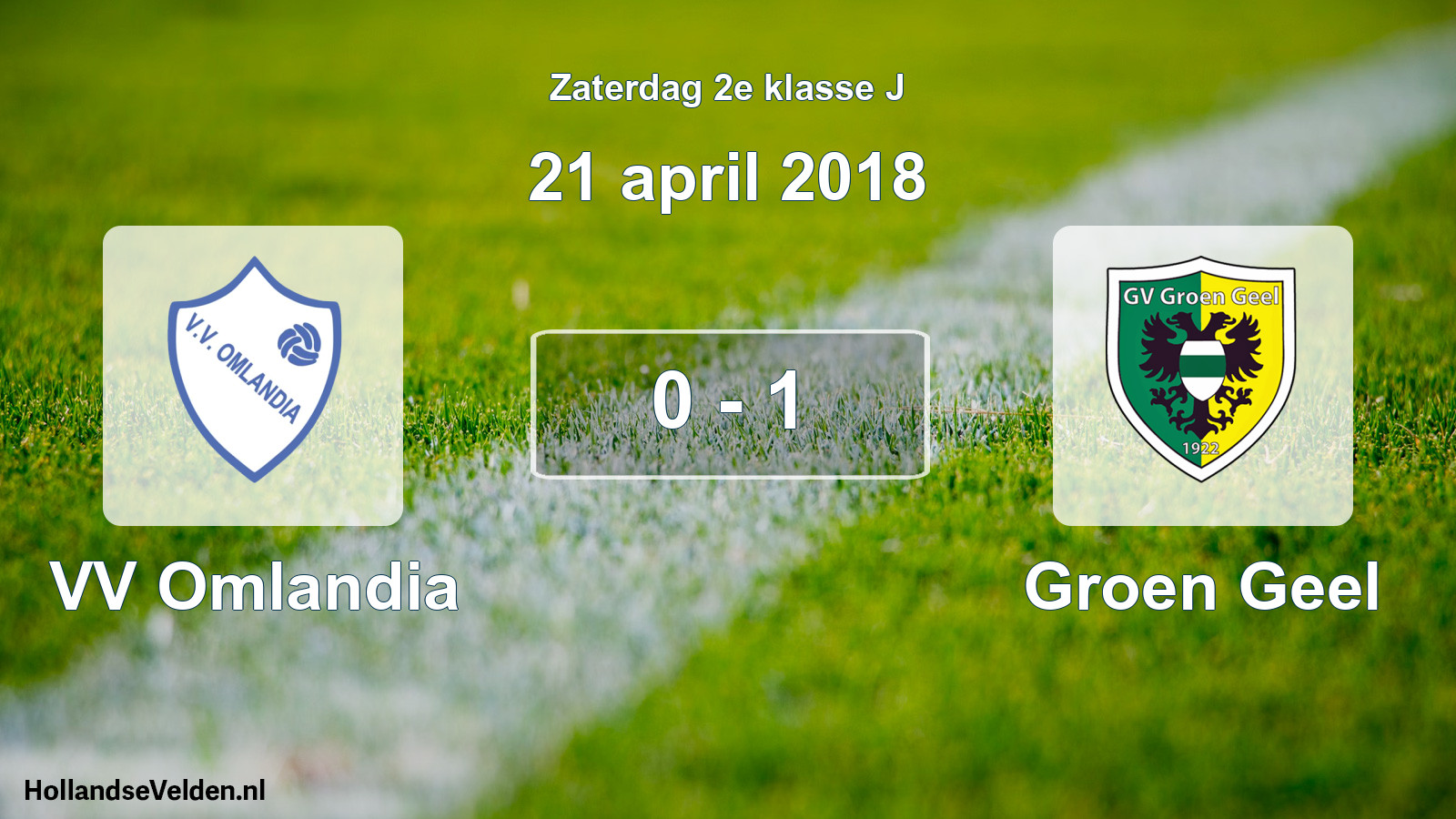 Total number of matches played: VV Omlandia - Groen Geel 0 - 1 (21 April 2018)