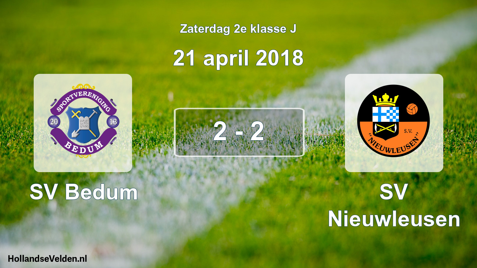 Total number of matches played: SV Bedum - SV Nieuwleusen 2 - 2 (21 April 2018)