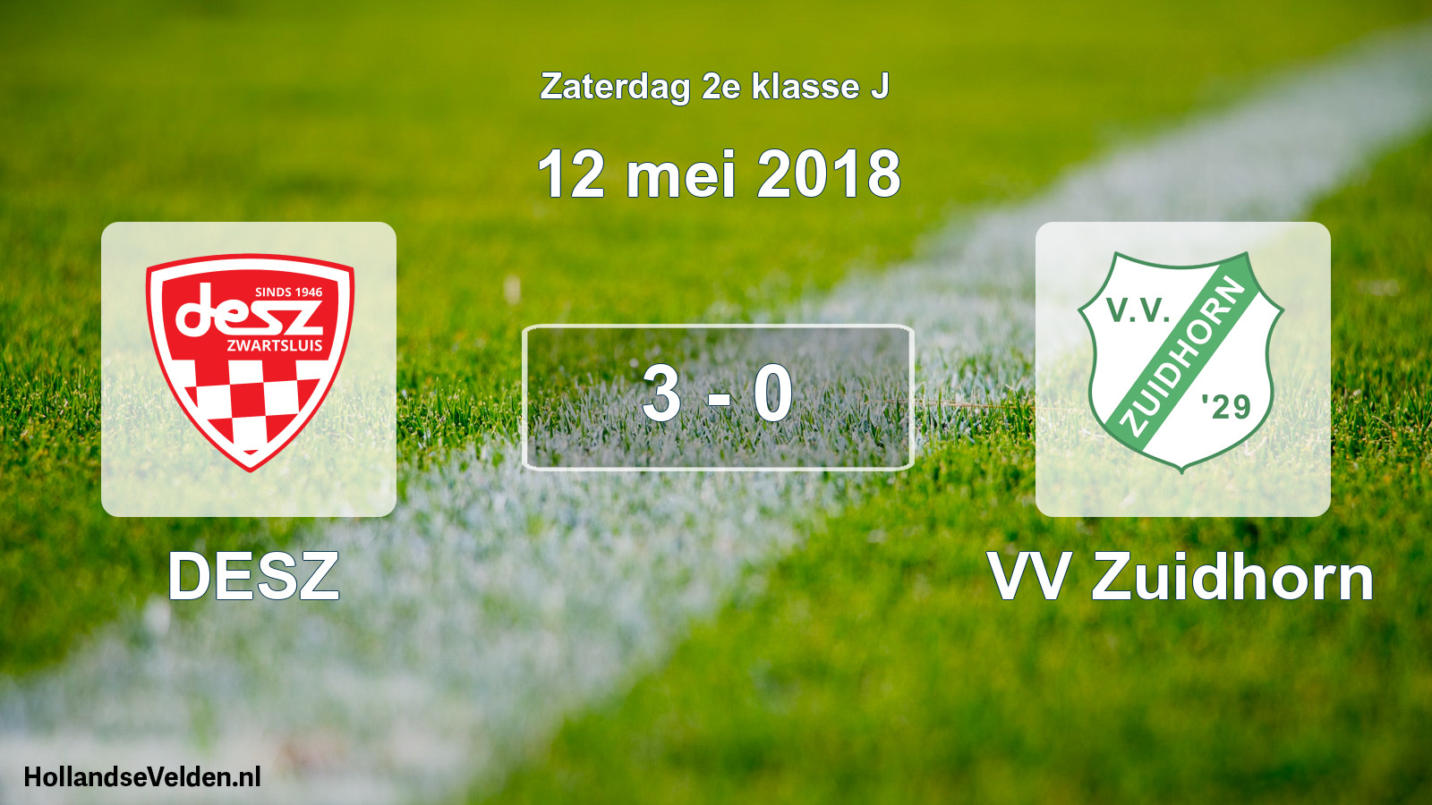 Total number of matches played: DESZ - VV Zuidhorn 3 - 0 (12 May 2018)