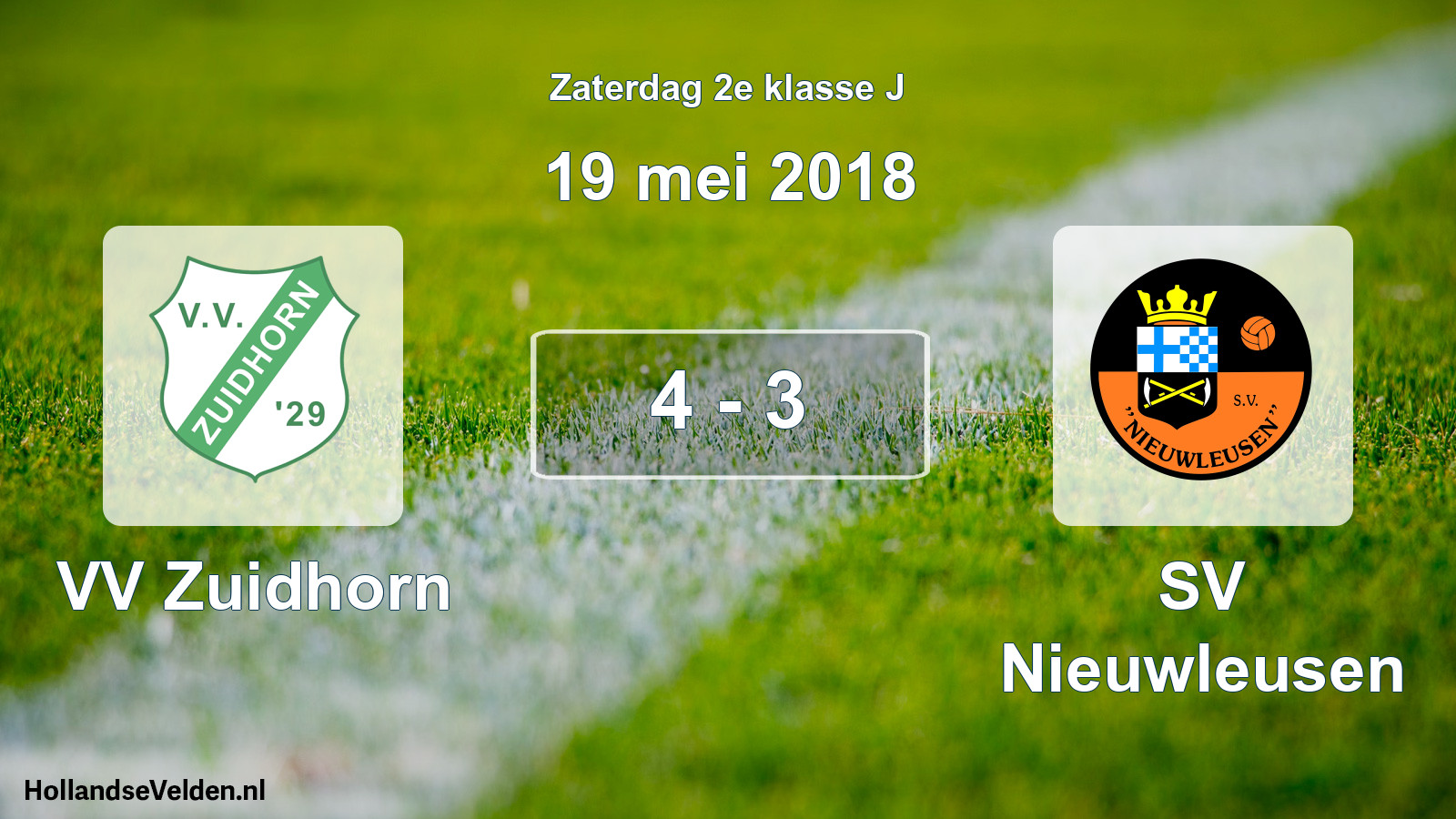 Total number of matches played: VV Zuidhorn - SV Nieuwleusen 4 - 3 (19 May 2018)