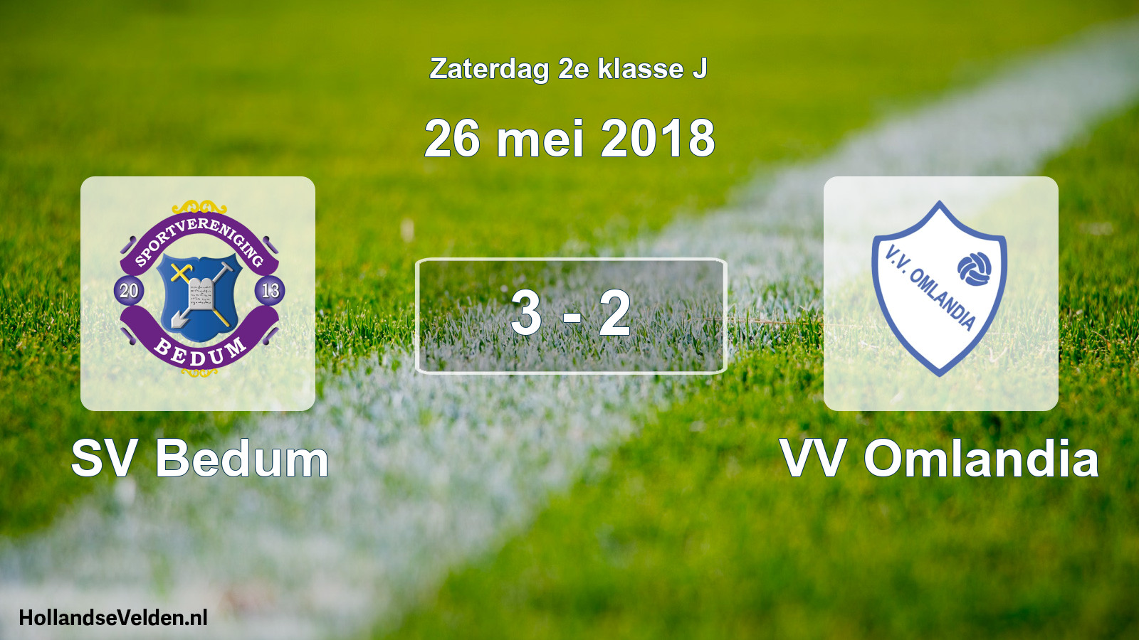 Total number of matches played: SV Bedum - VV Omlandia 3 - 2 (26 May 2018)