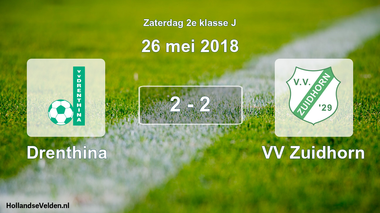 Total number of matches played: Drenthina - VV Zuidhorn 2 - 2 (26 May 2018)