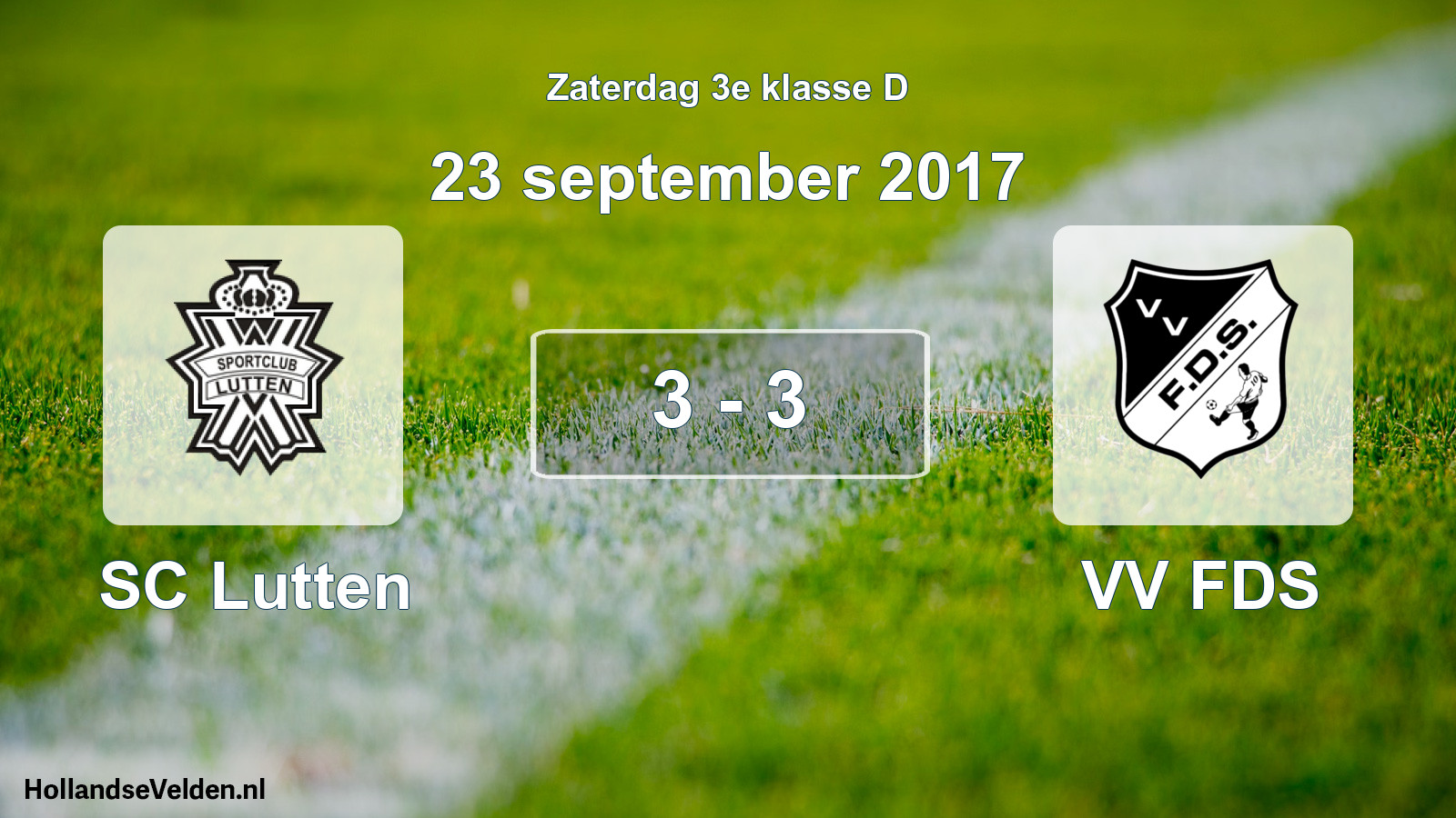 Total number of matches played: SC Lutten - VV FDS 3 - 3 (23 September 2017)