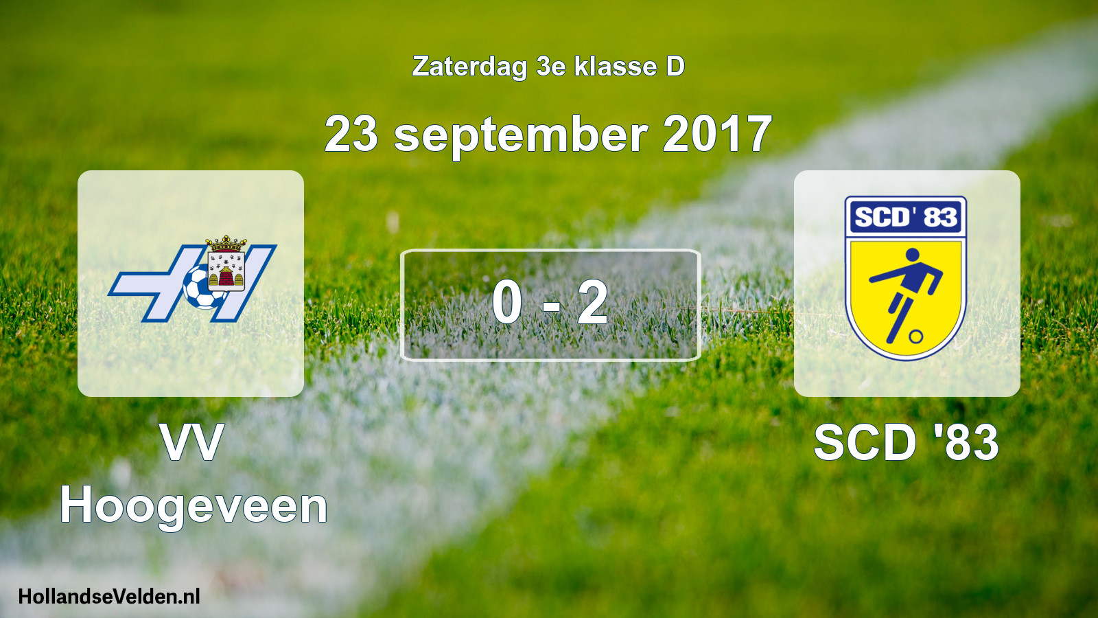 Total number of matches played: VV Hoogeveen - SCD '83 0 - 2 (23 September 2017)