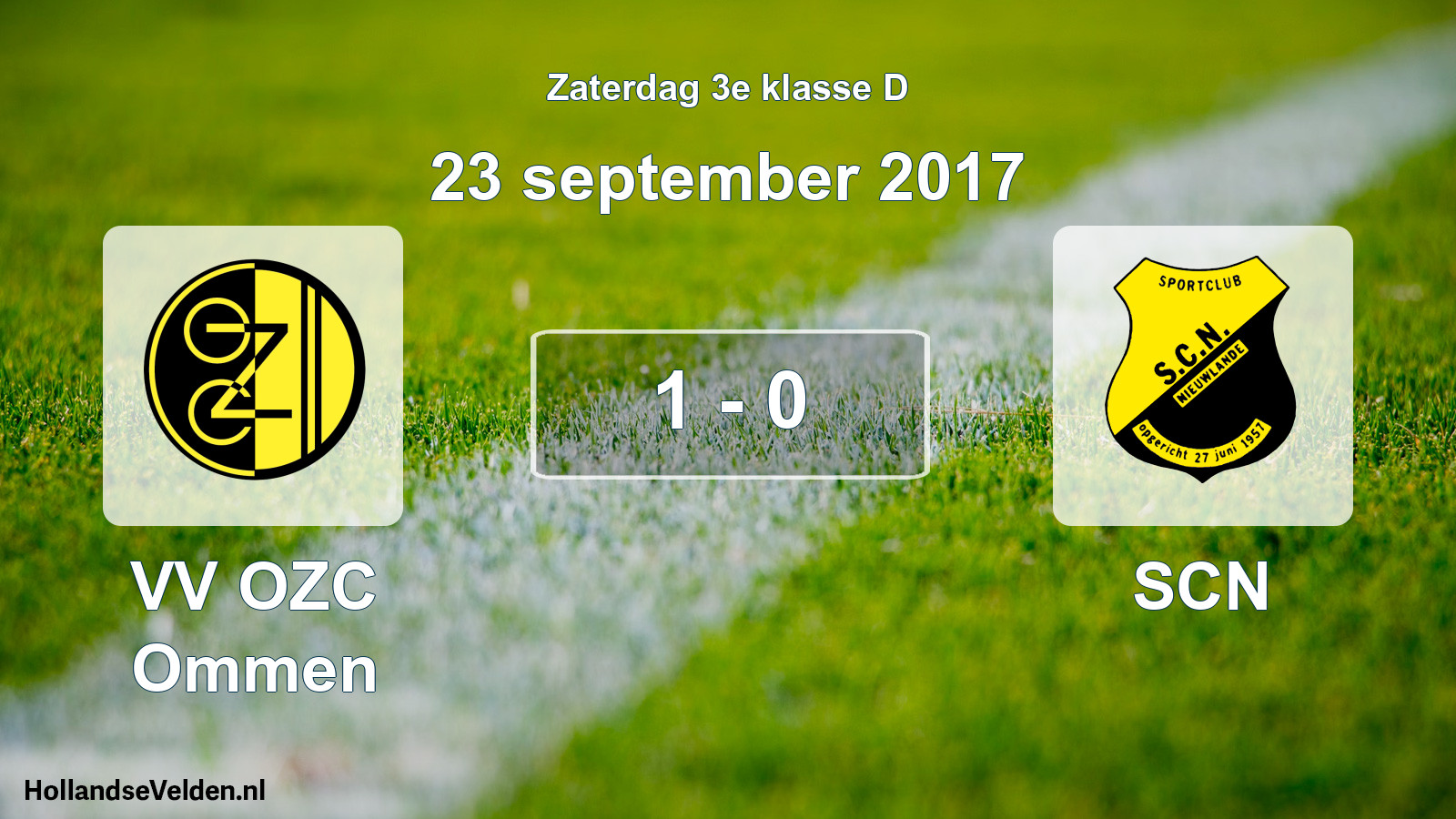 Total number of matches played: VV OZC Ommen - SCN 1 - 0 (23 September 2017)