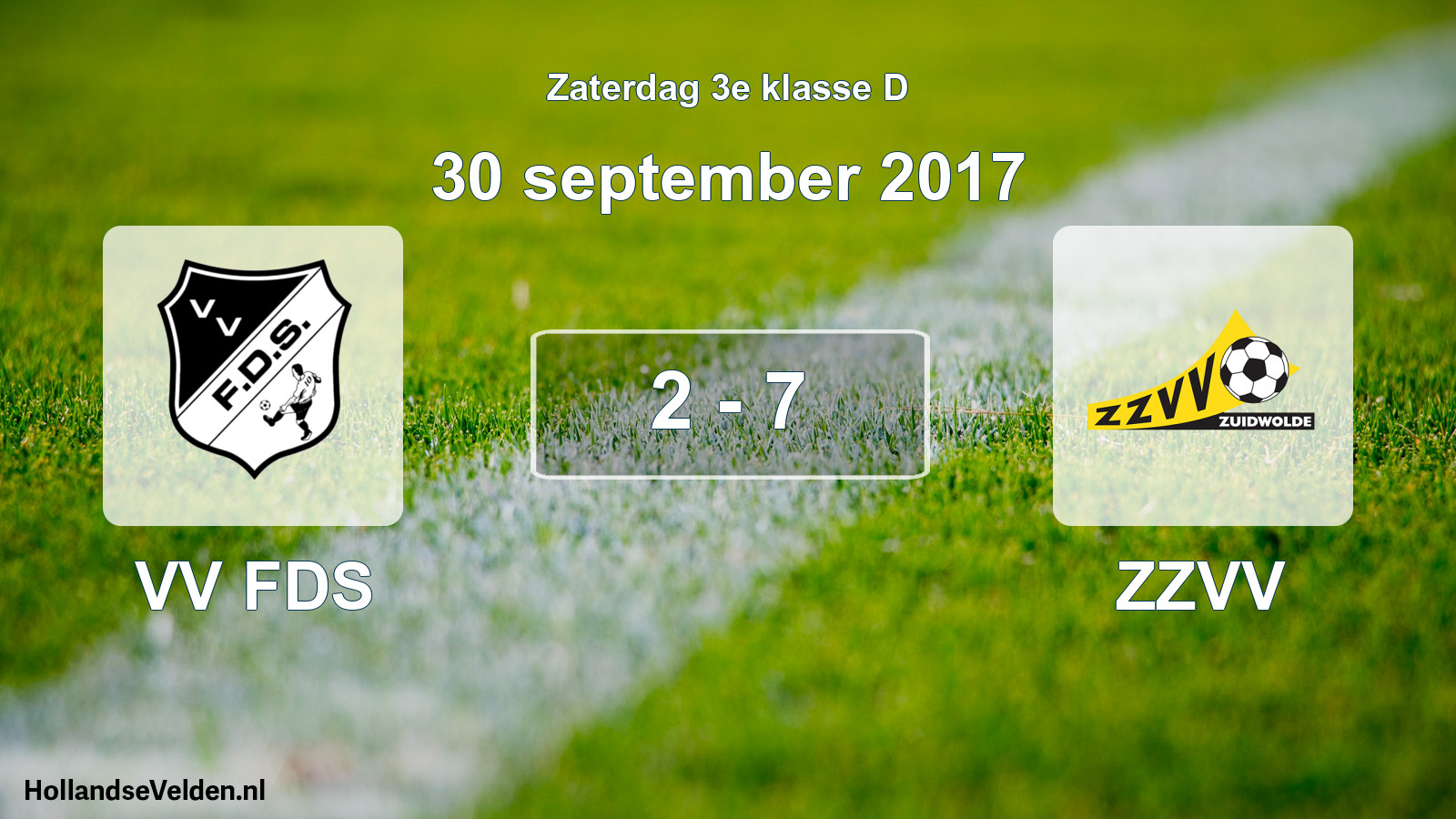 Total number of matches played: VV FDS - ZZVV 2 - 7 (30 September 2017)