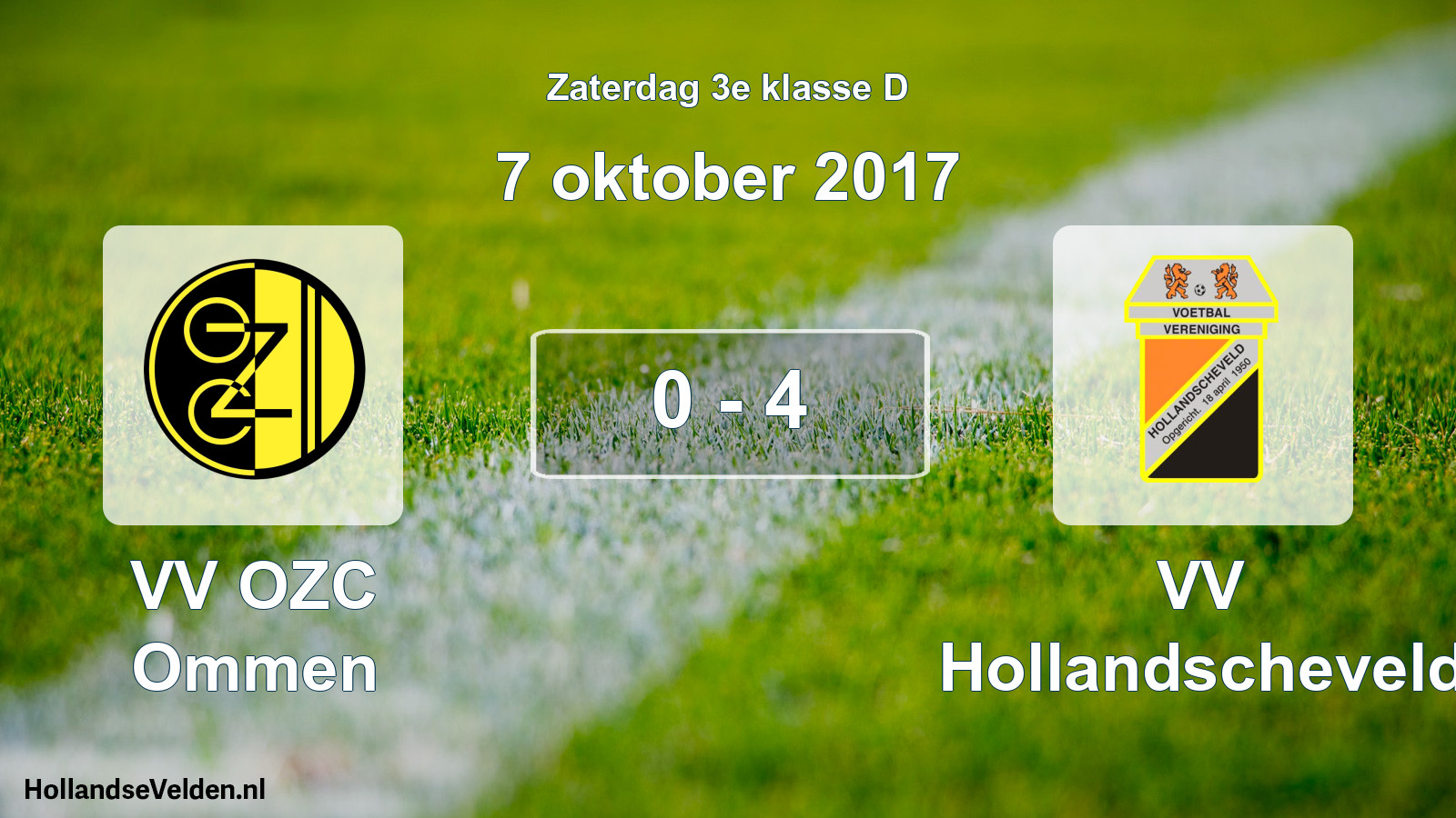 Total number of matches played: VV OZC Ommen - VV Hollandscheveld 0 - 4 (7 October 2017)