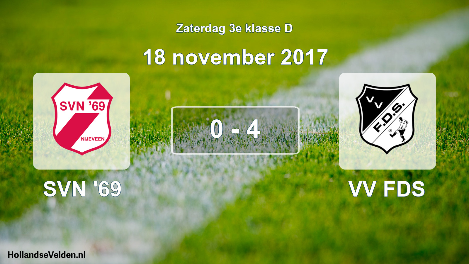 Total number of matches played: SVN '69 - VV FDS 0 - 4 (18 November 2017)