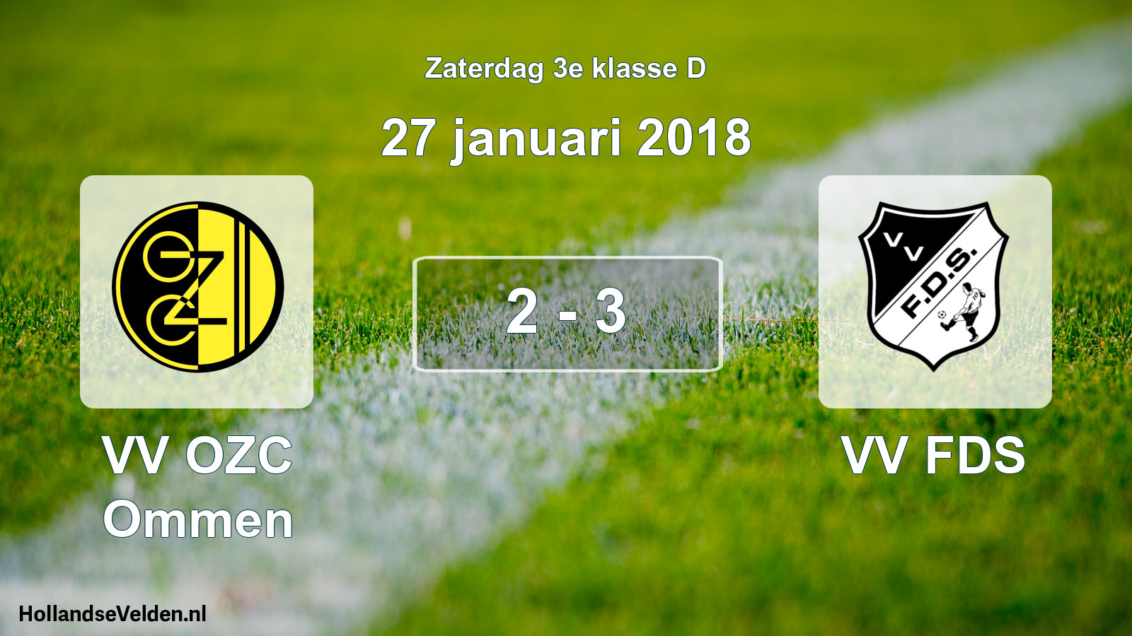 Total number of matches played: VV OZC Ommen - VV FDS 2 - 3 (27 January 2018)