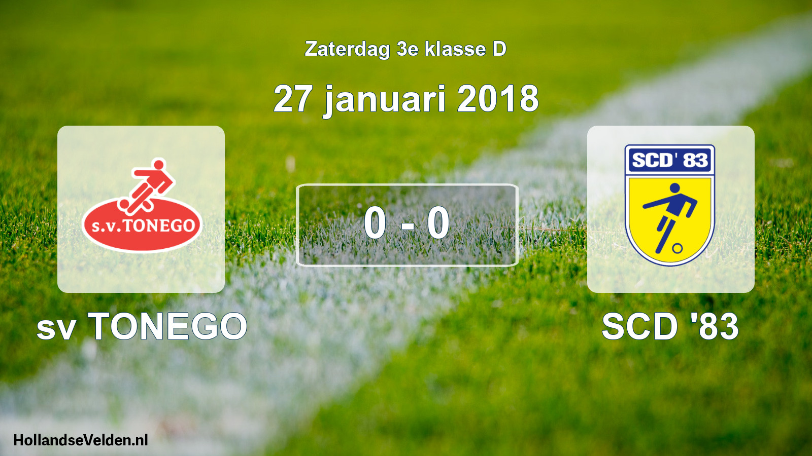 Total number of matches played: sv TONEGO - SCD '83 0 - 0 (27 January 2018)